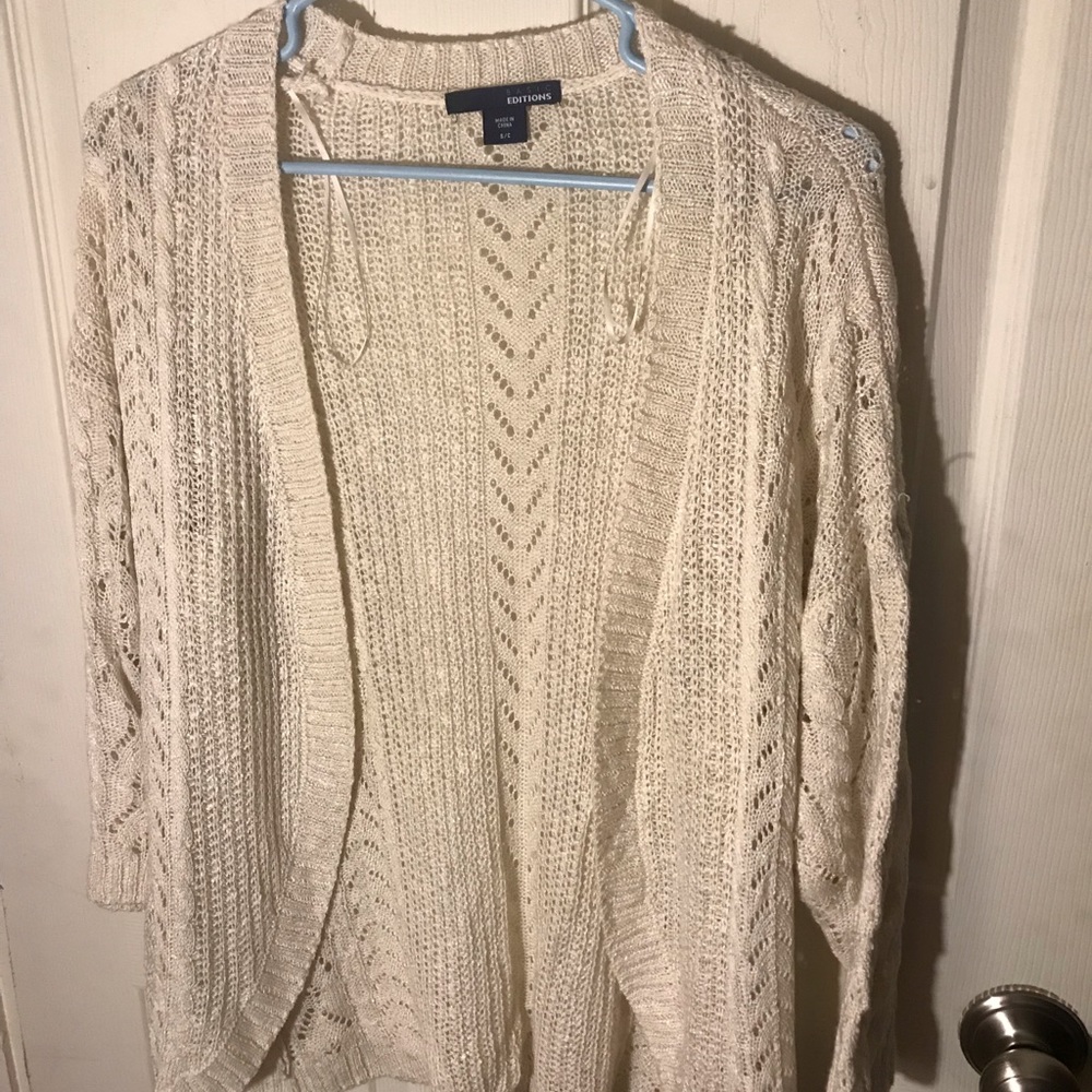 White cardigan